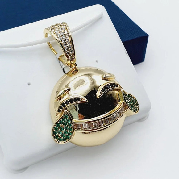 "14K Gold Plated Cubic Zircon Pendant, INUS1BR213 - Picture 3 of 9